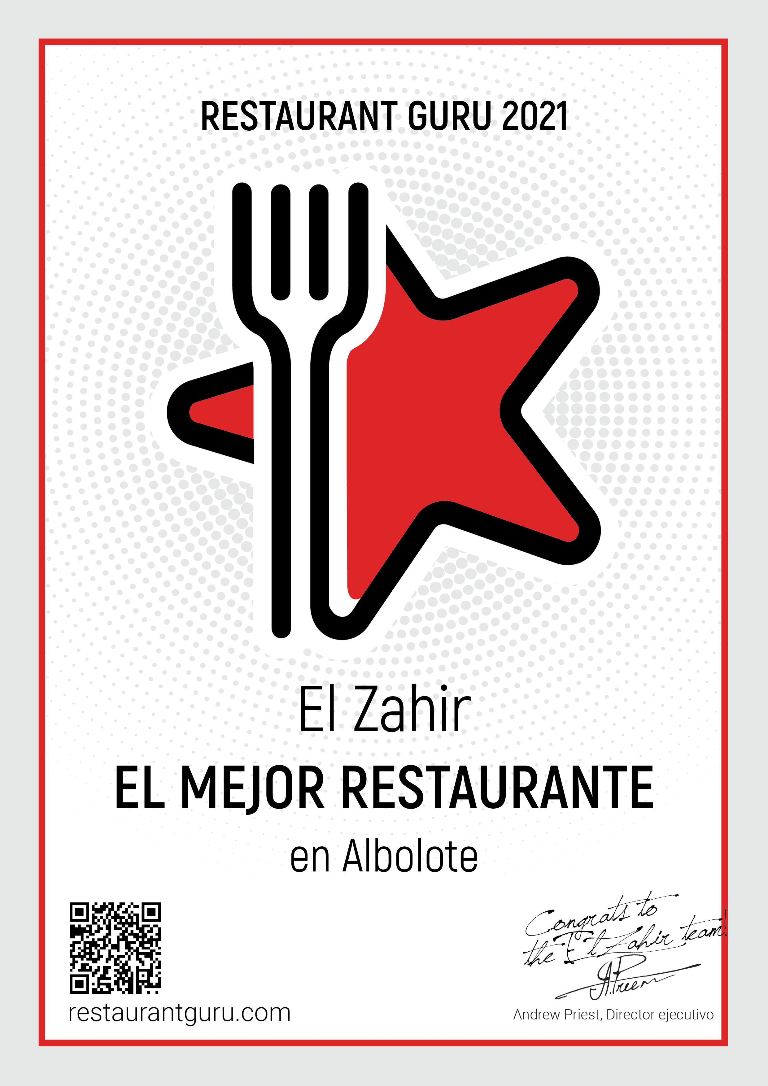 Premio Restaurant Guru 2020